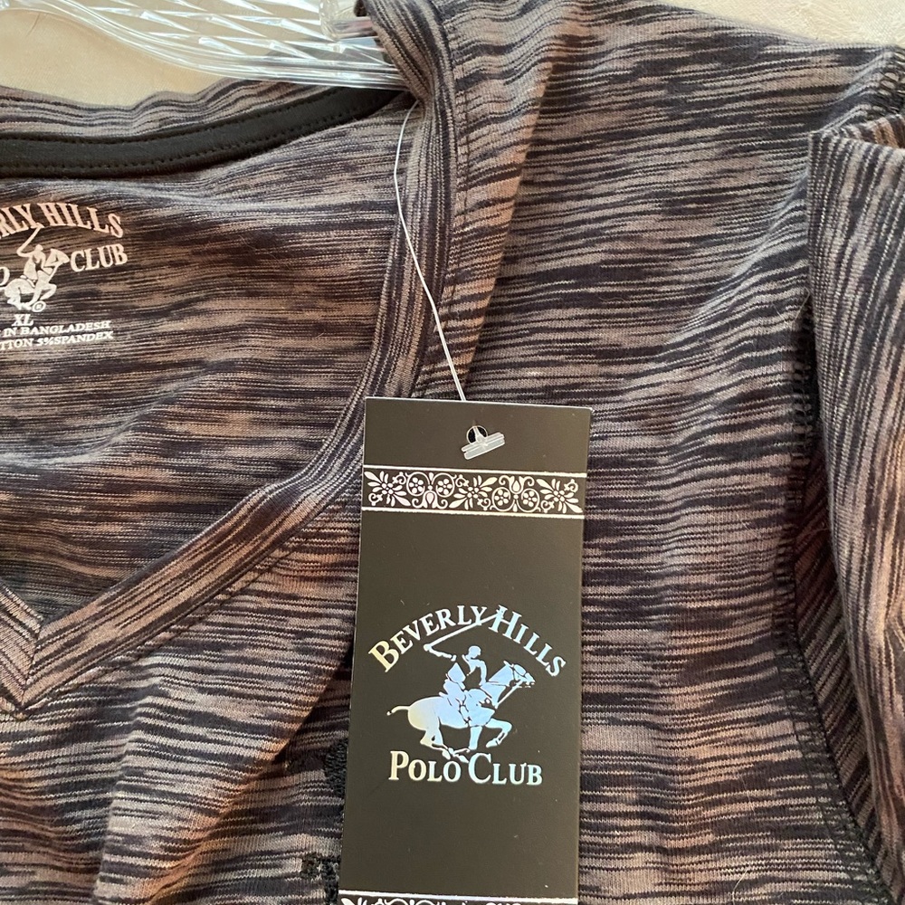Beverly Hills polo Club Gray Black Athletic Shirt XL NWT - Picture 5 of 10